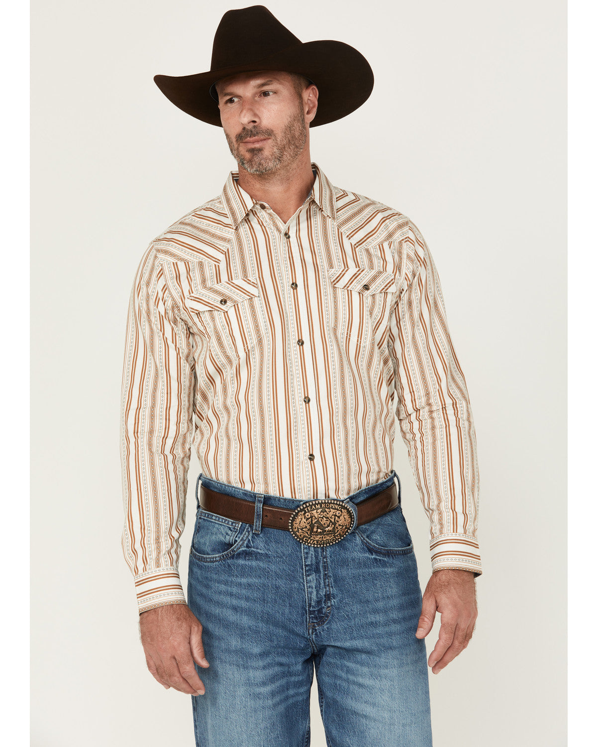 Men's Sierra Southwestern Striped Long Sleeve Snap Western