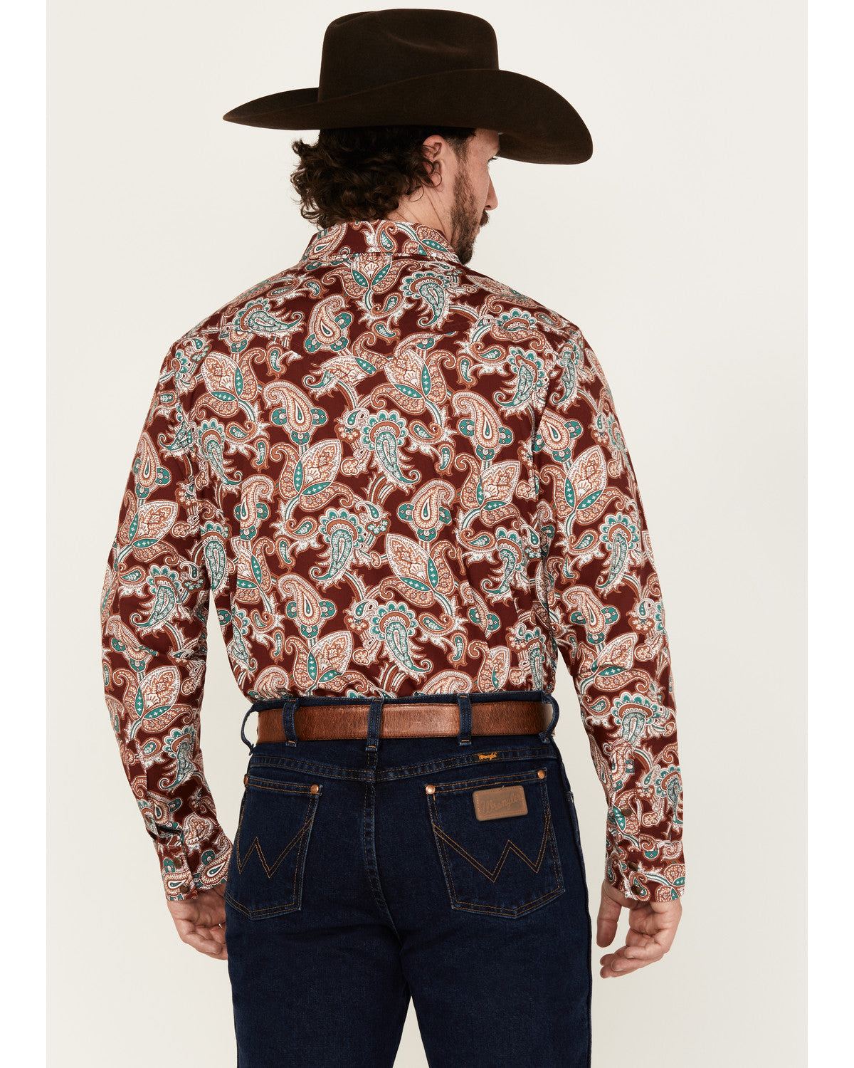 Men's Noah Paisley Print Long Sleeve Snap Western Shirt - T