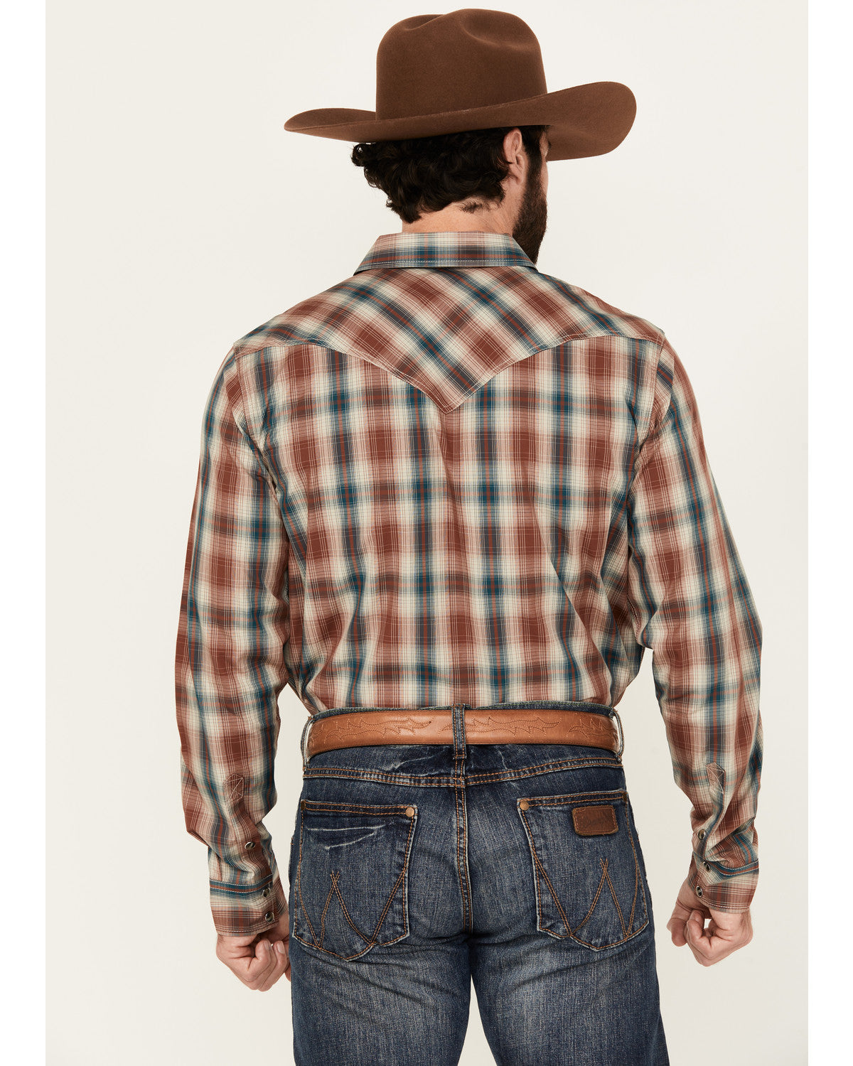 Men's Ricardo Plaid Print Long Sleeve Snap Western Shirt -