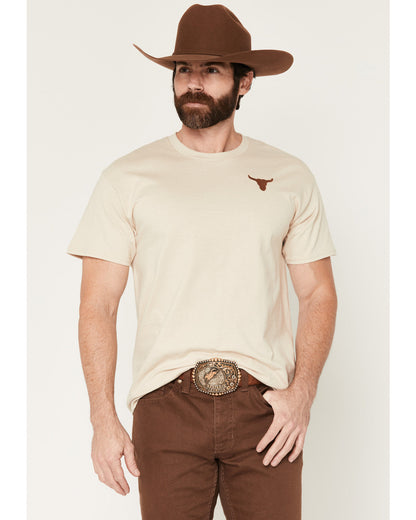 Men's Bull Skull Embroidered Short Sleeve Graphic T-Shirt