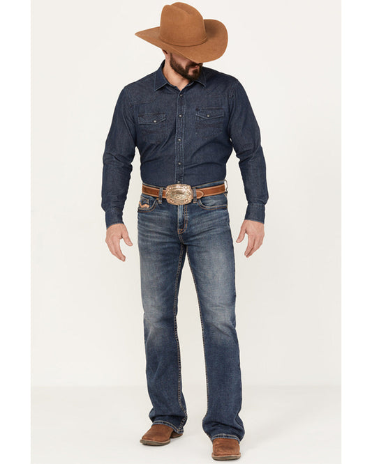 Men's Stonewall Wash Wyatt Slim Bootcut Stretch Denim Jeans