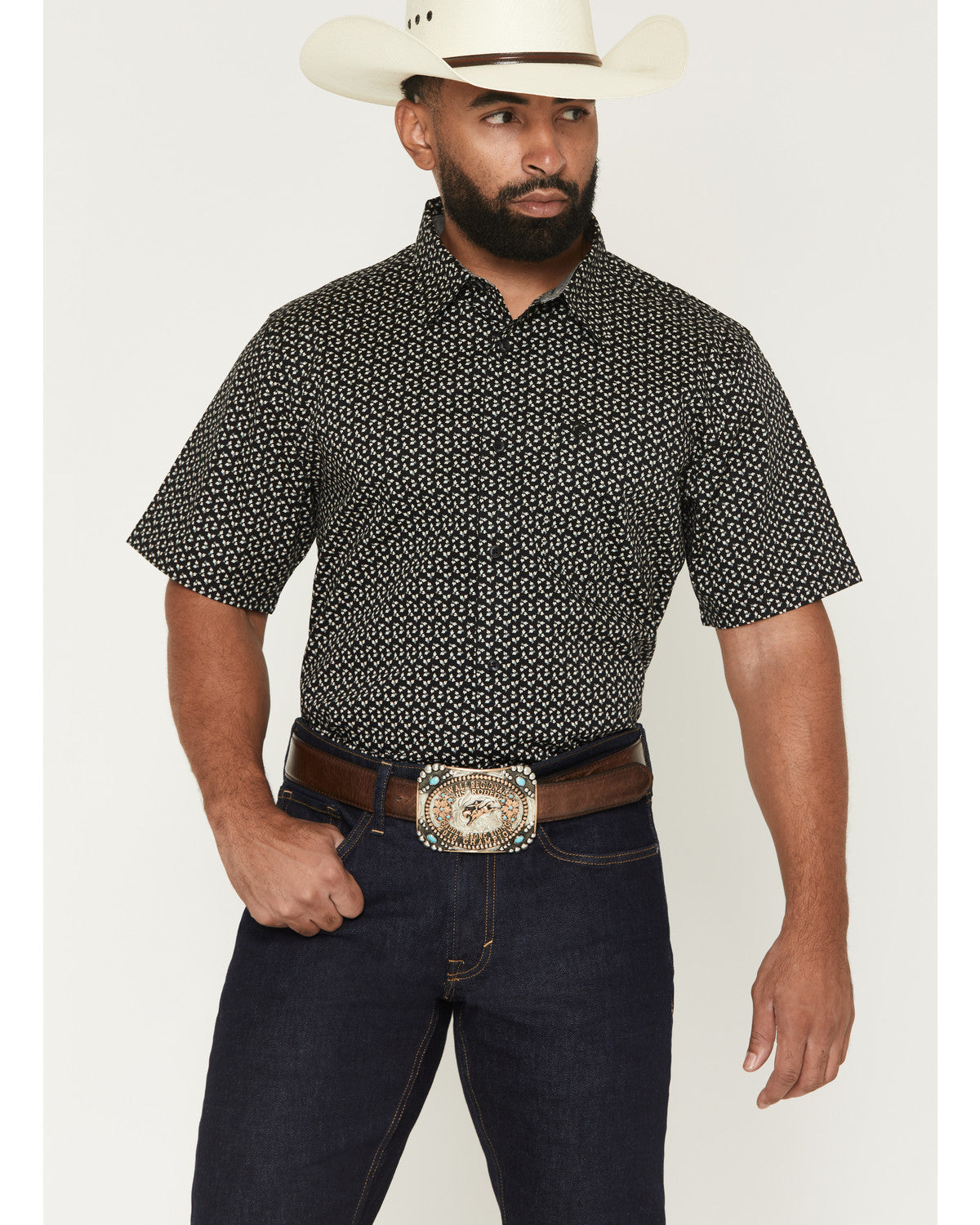 Men's Shiloh Micro Floral Print Short Sleeve Button-Down St