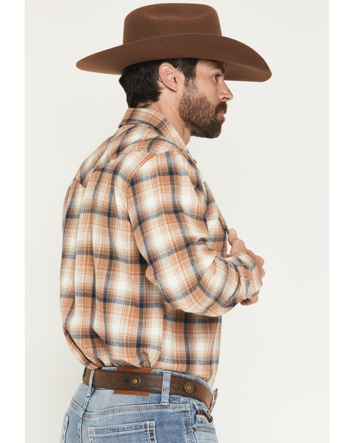 Men's Bravo Plaid Print Long Sleeve Snap Flannel Shirt - Ta