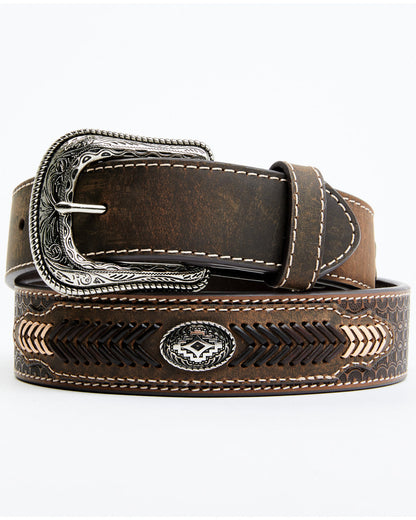 Men's Southwestern Concho Belt With Lace Detail