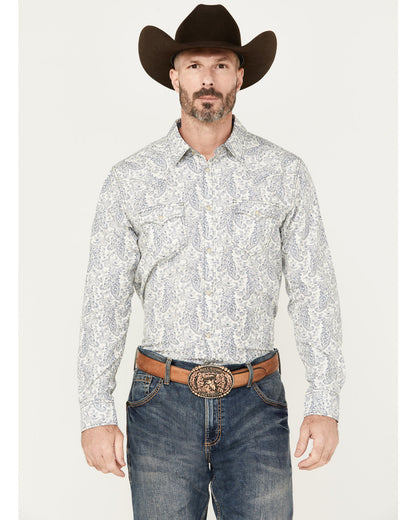 Men's Dagget Paisley Print Long Sleeve Snap Western Shirt -
