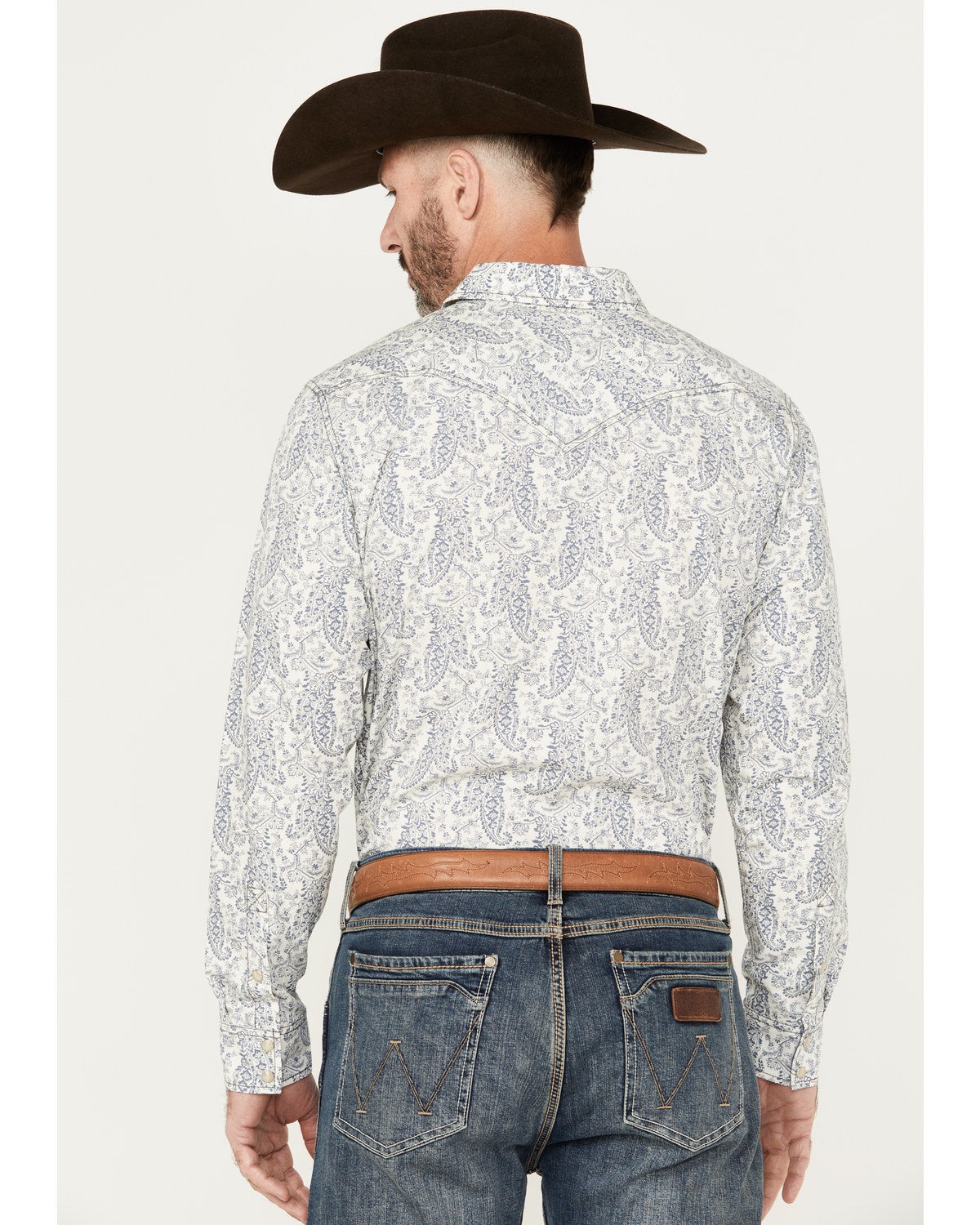 Men's Dagget Paisley Print Long Sleeve Snap Western Shirt -