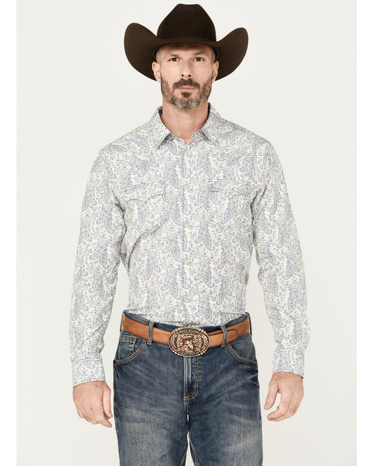 Men's Dagget Paisley Print Long Sleeve Snap Western Shirt