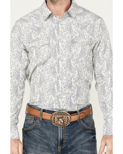 Men's Dagget Paisley Print Long Sleeve Snap Western Shirt