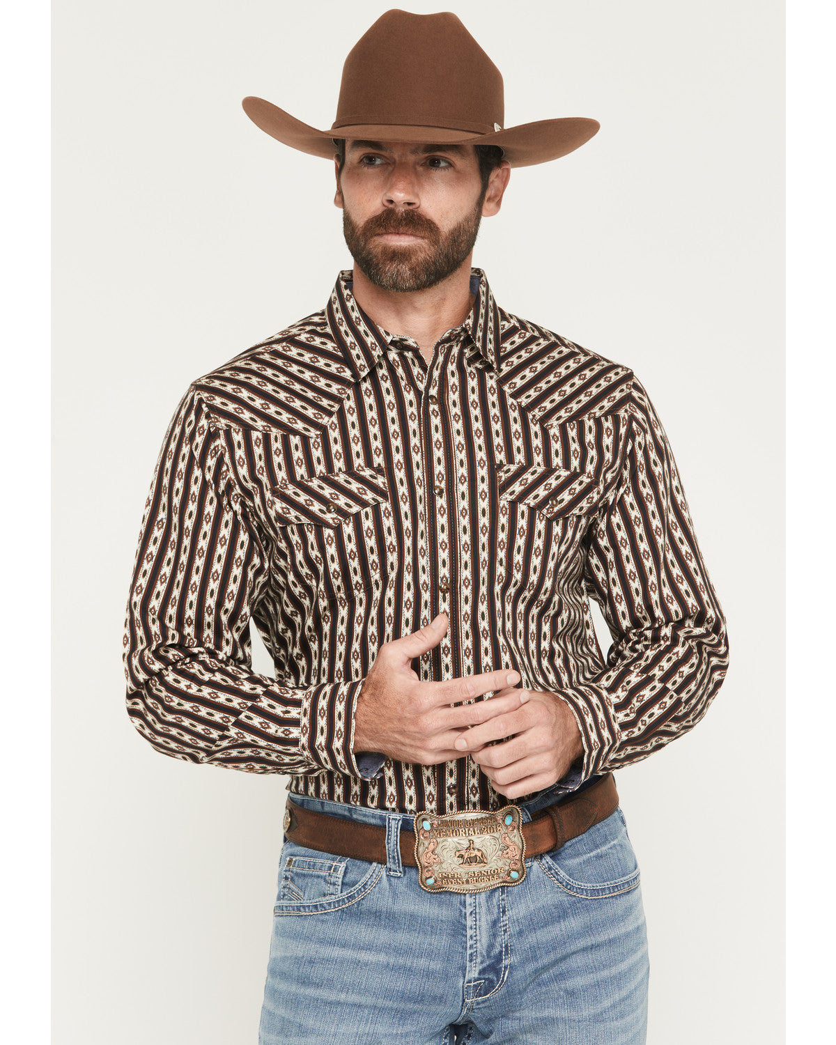 Men's Cowboys Legacy Southwestern Striped Long Sleeve Snap