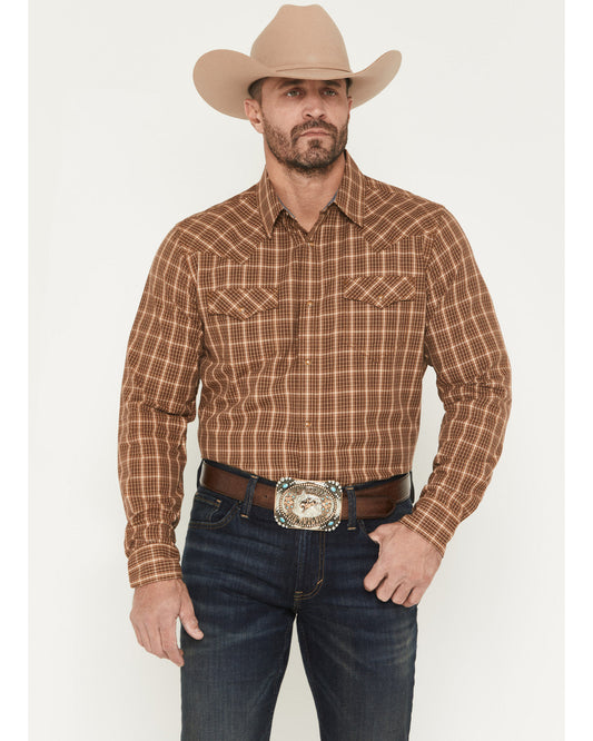 Men's Iron Oak Ranch Plaid Print Long Sleeve Snap Western S