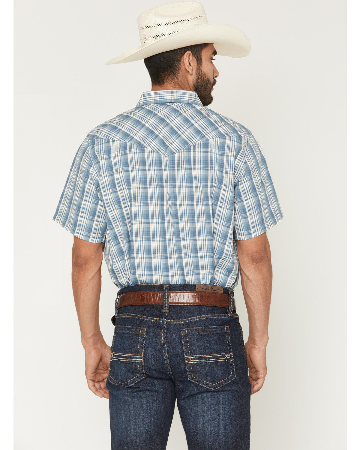 Men's Briggs Plaid Print Short Sleeve Snap Western Shirt