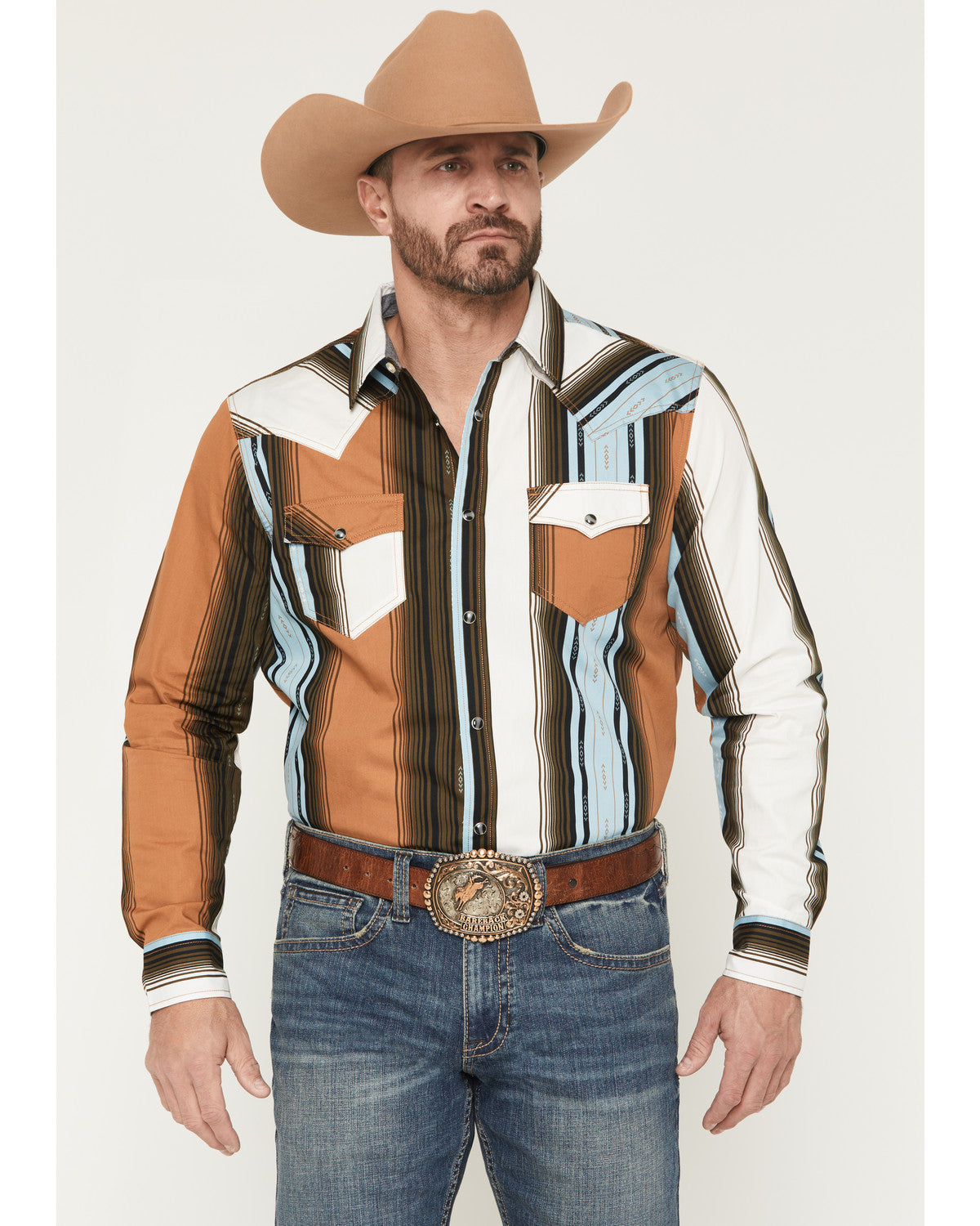 Men's Barrett Striped Long Sleeve Snap Western Shirt