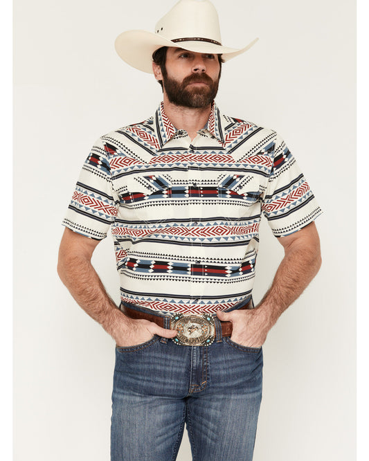 Indian Summer Southwestern Print Short Sleeve Snap Western