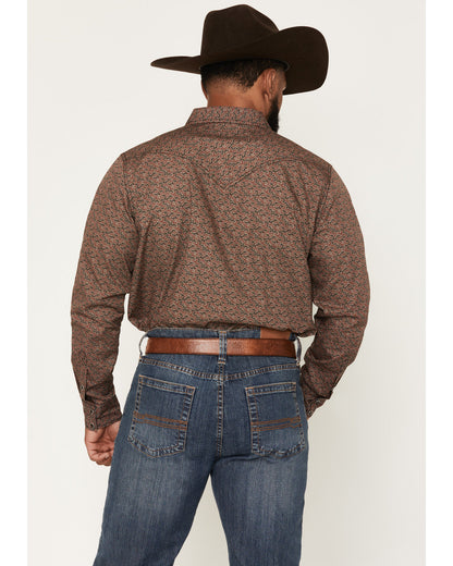 Men's Fireball Geo Print Long Sleeve Snap Western Shirt