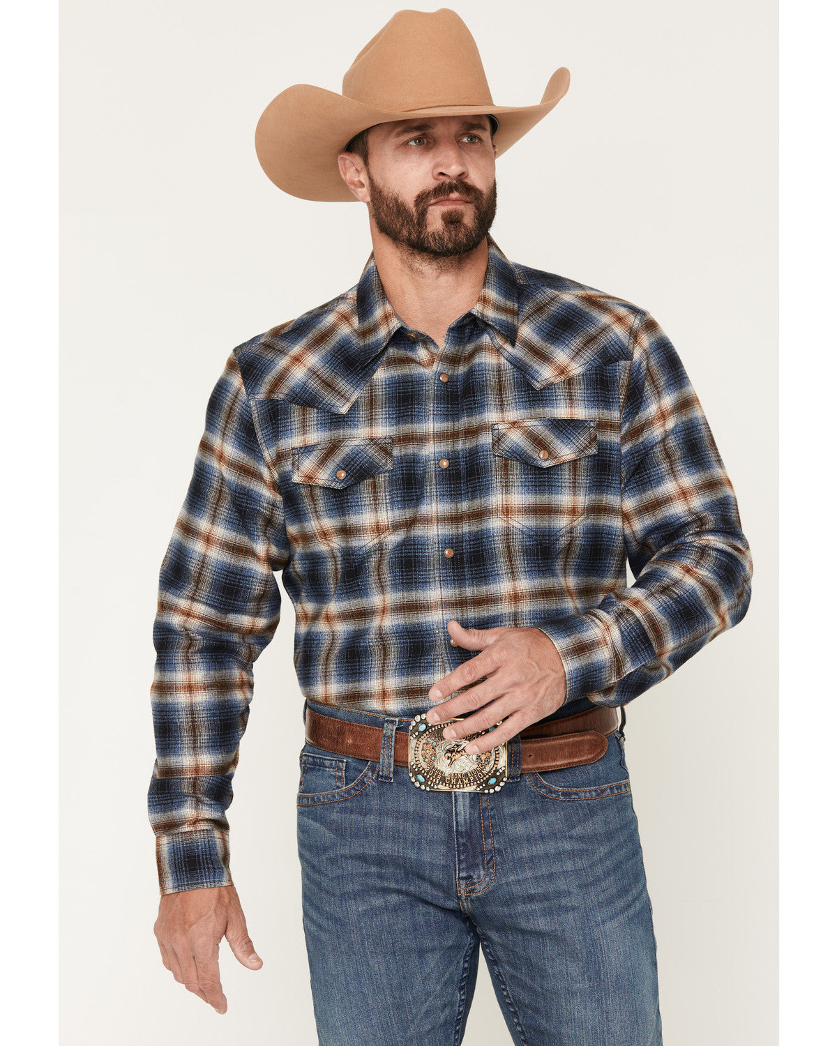 Men's Sequoia Plaid Print Long Sleeve Snap Flannel Shirt